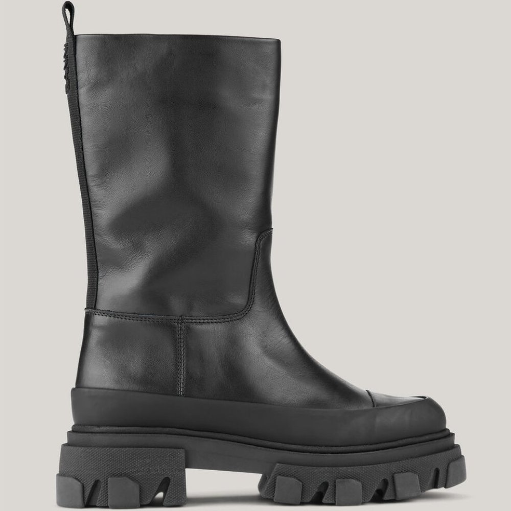 NWT Ganni Tubular Leather Boots sz 8